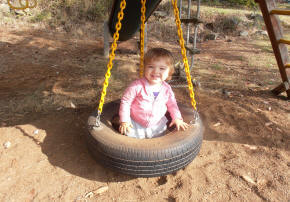 Tire swing at vacation rentals’ play set